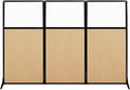 Versare Workstation Partition | Portable Wall Divider | Modern Office Cubicle | Free Standing Privacy Screen | Flexible Work Space | 99" x 70" Natural Maple Wood Grain Panels with Clear Window