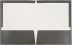 JAM PAPER Laminated Two Pocket Glossy School Folders - Letter Size - High Gloss Grey - Bulk 50/Box