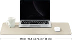 Leather Desk Mat - Non-Slip PU Desk Pad for Office and Home - Desk Organization and Accessories - Ideal for Large Mouse Pad and Desk Mats on Top of Desks (Beige,27.6"x 13.8")