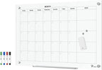 TOWON 36 x 24 Inches Tempered Glass Calendar Dry Erase Board for Wall, 3' x 2' Magnetic Whiteboard Calendar Planner for Office, Home, School Supplies, White