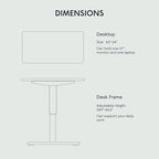 FLEXISPOT EN1 One-Piece Standing Desk, 40"x24" Seamless Desktop Electric Height Adjustable Desk for Home Office, Multi-Monitor Setups & Easy Assembly, Black (Black Frame)