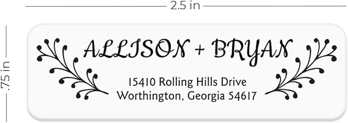 Modern Black and White Rolled Address Labels / 250 Personalized Return Address Labels/Designer Address Stickers in Elegant Plastic Dispenser