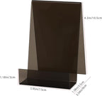 ZOEY Acrylic Book Stand with Ledge Black Display Easels Plate - 5 Pack Large Book Holder Easel Stand for Books Display, Music Sheets, Artworks, CD, Tablet Holder (Small)