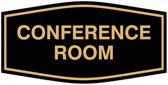 Fancy Conference Room Sign (Black/Gold) - Large