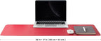Leather Desk Mat - Non-Slip PU Desk Pad for Office and Home - Desk Organization and Accessories - Ideal for Large Mouse Pad and Desk Mats on Top of Desks (Rose Red,36"x 17")
