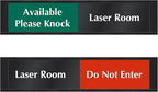 SmartSign Laser Room Available/Do Not Enter Please Knock Slider Sign, 2.25" x 10", 60 mil Plastic Plate in Aluminum Frame with Adhesive Backing, Privacy Indicator, Red/Green/Black, USA-Made