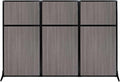 Versare Workstation Partition | Portable Wall Divider | Modern Office Cubicle | Free Standing Privacy Screen | Flexible Work Space | 99" x 70" Gray Elm Wood Grain Panels No Window