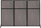 Versare Workstation Partition | Portable Wall Divider | Modern Office Cubicle | Free Standing Privacy Screen | Flexible Work Space | 99" x 70" Gray Elm Wood Grain Panels No Window