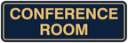 Standard Conference Room Sign - Blue/Gold - Large 10 Pack
