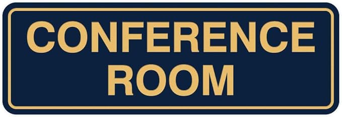 Standard Conference Room Sign - Blue/Gold - Large 5 Pack