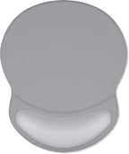 ITNRSIIET Ergonomic Mouse Pad with Comfort Gel Wrist Rest, Non-Slip PU Base, Smooth Textured Surface, Reduces Hand Fatigue & Wrist Pain, 8.7 x 7.2 Inch for Office Gaming Home, Light Gray Accent