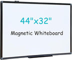 XIWODE 32x44 Inch Magnetic Dry Erase Whiteboard，Black Aluminum Frame Wall-Mounted for Home School Office Conference Room