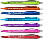 Personalized Ballpoint Pens - Retro -Retractable Click action - Custom - Black writing - Printed Name pens - Imprinted w/Your Logo or Message - Personalization - 12 qty/Box (Light Green)