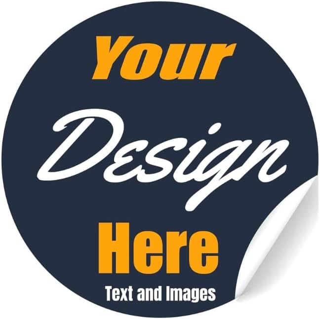 VulgrCo Custom Stickers, Image or Text- Vinyl Custom Labels Stickers Personalized - Waterproof, Dishwasher Safe, Fade Resistant, UV Protected Business Labels