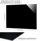 2 Pieces Black Acrylic Sheet, 18 x 24 Inch 1/8 Inch Thick, Black Cast Plexiglass Sheets for DIY Display, Handcraft, Home Decor, Painting, Display Stand, Photo Frame, Easy to Cut