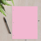 Copy And Printing Color Paper, 20 Lb. 3 Hole Punch 500 Sheets Per Ream. (Pink)