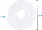 QCSIW 1/4" x25ft Split Sleeve Wire Loom Tubing - Cat-Proof Cord Protector for USB, Power, Audio/Video Cables | Chew-Resistant Cable Sleeve | Easy Install, White
