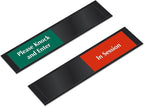 SmartSign Privacy Sign Please Knock And Enter/In Session Door Slider Sign for Office, Conference, Hotel, Hospital, Therapy, Training| 2.25" x 10" Plastic Black, Made in USA