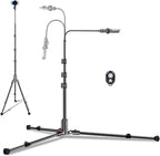 CAMBOFOTO 84" Phone Tripod, Tall Tripod Stand for Selfies with Flexible Gooseneck & Remote, Compatible with iPhone Android, Travel/Gopro/Ring Light/Webcam/Video Recording/Vlogging
