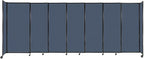 Versare Straightwall Sliding Portable Wall Partition | Freestanding Office Dividers | Locking Wheels | Temporary Room Separator | 15'6'' Wide x 6' Tall Ocean Fabric Panels