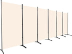 Room Divider 6FT Folding Privacy Screens, 6 Panel Partition Room Dividers w/Freestanding Design, Portable Wall Divider for Room Separtation, Fabric Screen Panel for Home Office Bedroom Dorm