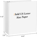 CIXILDTS 2 Inch D Ring Binders, 3 Ring Binder Fit US Letter Size Paper, 2" Slant D Ring View Binder with 2 Pocekts, 6-Pack, White
