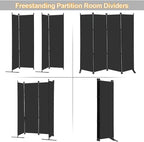 MAYOLIAH 4 Panel Room Divider Screen 6Ft Tall Foldable Privacy Dividers Indoor Wall Partition Room Separator Black