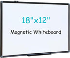 XIWODE 12x18 Inch Magnetic Dry Erase Whiteboard，Black Aluminum Frame Wall-Mounted for Home School Office Conference Room