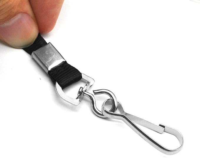 Beebel Blue Lanyards 100 Pcs Lanyard for Id Badges Flat Lanyard with Badge Clip with J-Hook