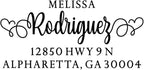 PrettySweetParty Self Inking Return Address Stamp - Custom 4 Line Personalized Address Stamp for Envelopes, Wedding Invitations, Business, Mailing Labels (Halpert Heart Tails)