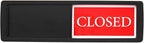 Open Closed Sign for Business Door, Open Signs privacy Slide Door Sign Indicator for Business Storefront, Restroom, Office Door, Wall, Window, Restaurants, Retail Salon Shops (Black)