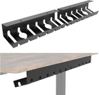 QiaoYoubang 2 Pcs of Cable Management Under Desk for Easy Mounting Metal Under Desk Cable Organizer for Office, Home Cable Tray Holder (UnderDeskCM)