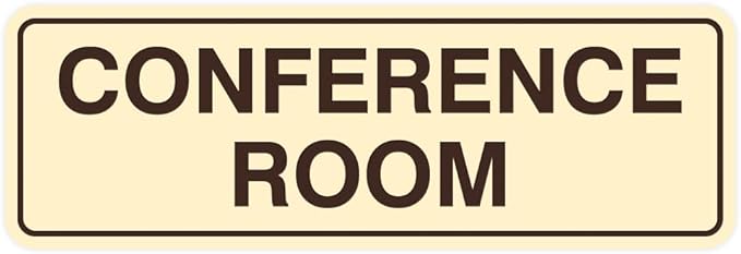 Standard Conference Room Sign - Ivory/Dark Brown - Medium 5 Pack