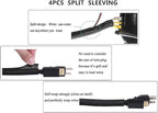 QCSIW 50ft – 1" Split Wire Loom Tubing Cable Sleeve – Braided Cord Protector for Power Cords, Audio Video Cables, USB, Automotive Wiring – Pet Chew Resistant, Flexible Wire Organizer – Black