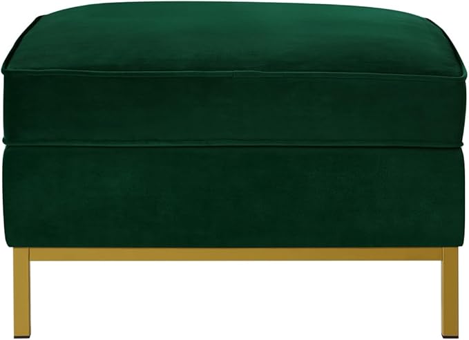 24KF Large Square Couch Ottoman Velvet Ottoman, Upholstered Velvet Padded Cushion Ottoman Table,Large Foot Rest for Couch, Couch Ottoman for Living Room-Jade