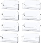 Qizpcer 8 Pack Plastic Business Card Holder - Clear Business Card Case for Desk - Office Acrylic Business Card Stand Display