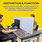 OBEX Acoustical Free Standing Privacy Screen, Cubicle Accessories Desk Privacy Panel, Desk Dividers for Office, Office Furniture Partitions Portable Sound Proof Dividers, 24" x 60", Overcast