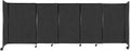 Versare Straightwall Sliding Portable Wall Partition | Freestanding Office Dividers | Locking Wheels | Temporary Room Separator | 11'3'' Wide x 4' Tall Black Fabric Panels
