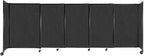 Versare Straightwall Sliding Portable Wall Partition | Freestanding Office Dividers | Locking Wheels | Temporary Room Separator | 11'3'' Wide x 4' Tall Black Fabric Panels