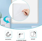 DEVELOP Large Grey Felt Bulletin & Magnetic Dry Erase Combo Board, 72 x 36 Inch Hanging Whiteboard/Grey Felt Bulletin Combination Board with Marker Tray, Pins, Eraser, Markers & Magnets