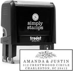 Custom Floral Address Stamp | Choose from 12 Designs | Multiple Ink Color Options | Envelope Return Address Stamp for Couple or Family (Design 5, Large)