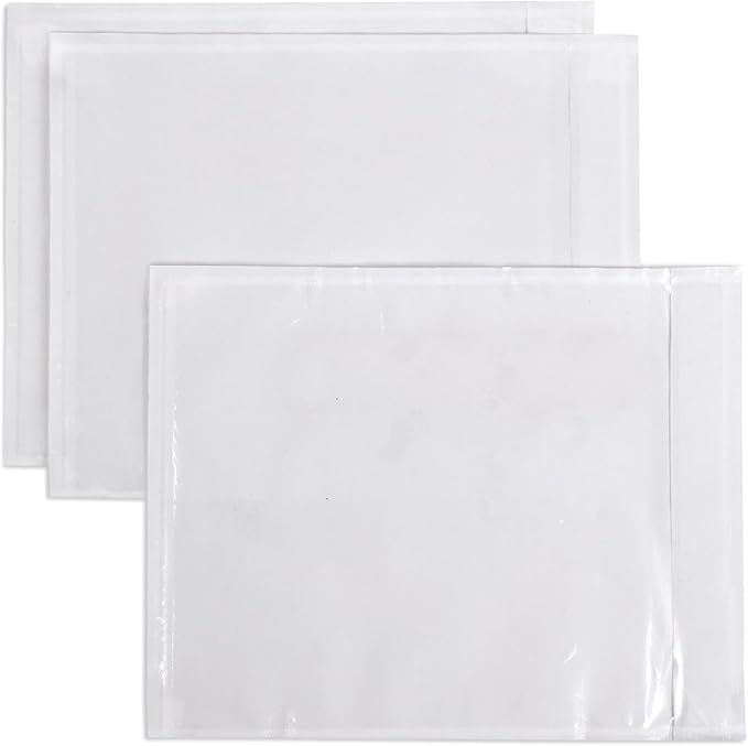 iMailer - 500 PCS 4.5"x5.5" Packing List Pouch- Clear Plastic Envelopes with Self-Adhesive Seal for Packing Slips and Invoices