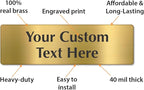 SmartSign Custom Brass Sign - 3" x 10", 40 mil REAL Bugle Brass Metal, Personalized Name Door Sign, Heavy-Duty Premium Engraved Door/Wall Mount Plaque for Business/Office, Gold and Black