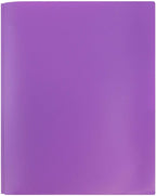 JAM PAPER Plastic Color Pop Folders - 2 Pocket Durable Folders with Metal Prongs Fastener Clasps - Purple - 3/Pack