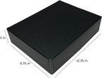 Lineco Museum Archival Storage Box, 9.75x12.75x3 in. Drop Front Design. Acid-Free with Metal Edge. Organize Photos, Pictures, Prints, Documents, Crafts, DIY. Black, 2 Pack