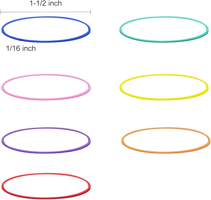 JIKIOU Multicolor Rubber Bands for School Home Office, 280PCS Colored Elastics Bands, Assorted Color Rubber Bands(Unstretched Diameter:1-1/2inch,Red,Yellow, Blue,Green,Pink,Purple,Orange）