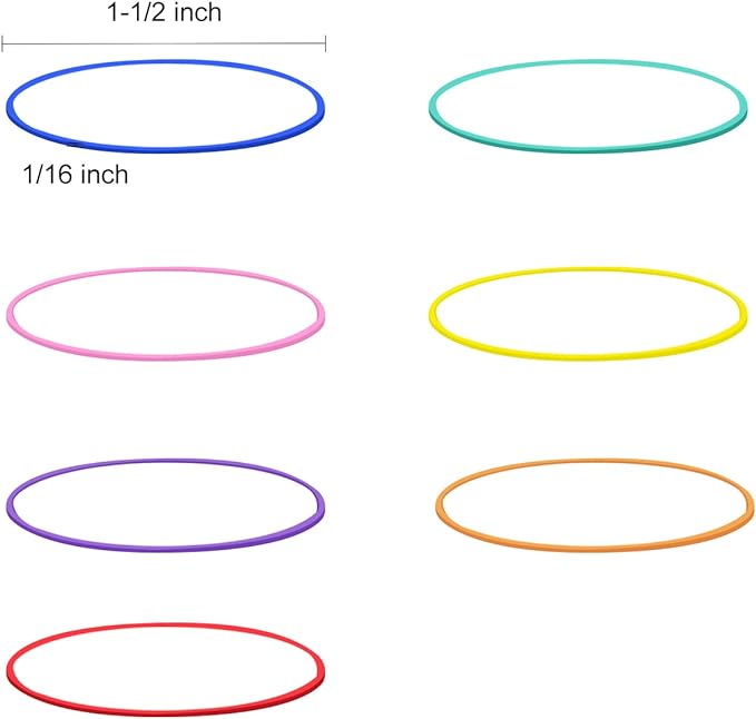 JIKIOU Multicolor Rubber Bands for School Home Office, 280PCS Colored Elastics Bands, Assorted Color Rubber Bands(Unstretched Diameter:1-1/2inch,Red,Yellow, Blue,Green,Pink,Purple,Orange）