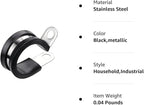 LOKMAN 20 Pack 1-3/4 Inch Stainless Steel Cable Clamp, Rubber Cushioned Insulated Clamp, Conduit Wire Holder Strap Clips for Tube, Pipe or Wire Cord Installation