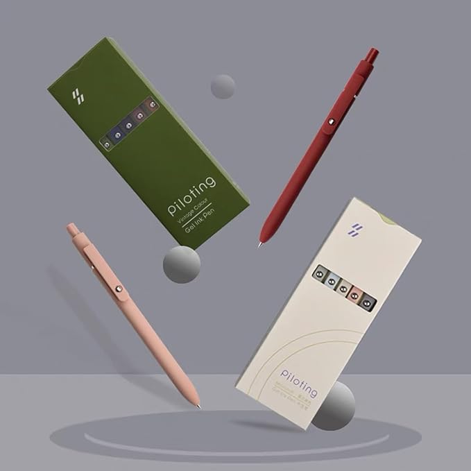 10Pcs Gel Pens, 0.5mm Black Ink Pens Retractable Fine Point Smooth Writing, Aesthetic Office School Supplies, Desk Accessories Nursing Pen for Journaling Note Taking, Gifts for Women Men (Morandi B)