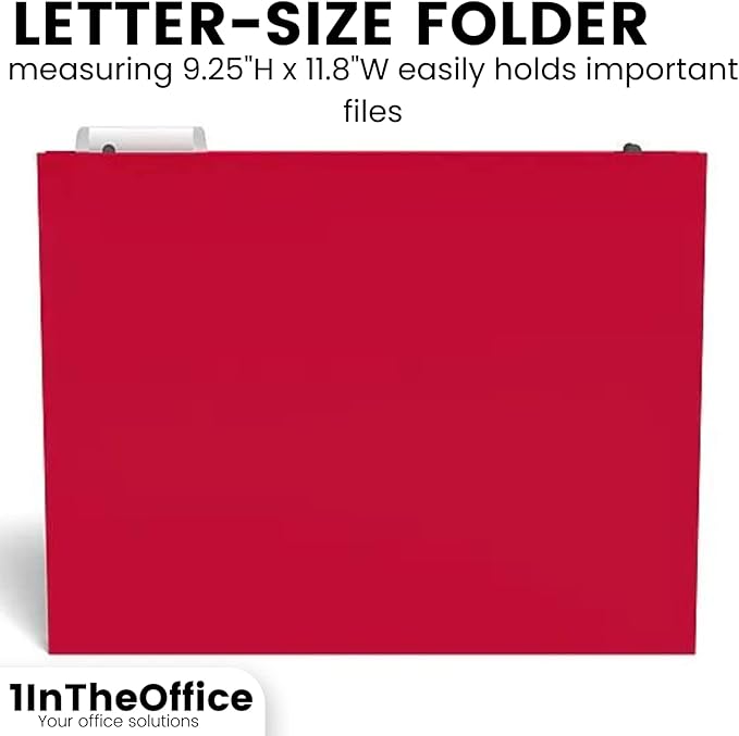 1InTheOffice Hanging File Folder, Hanging File Pocket, Expandable Hanging File Folder, Letter Size, Assorted Color, 5 Pack